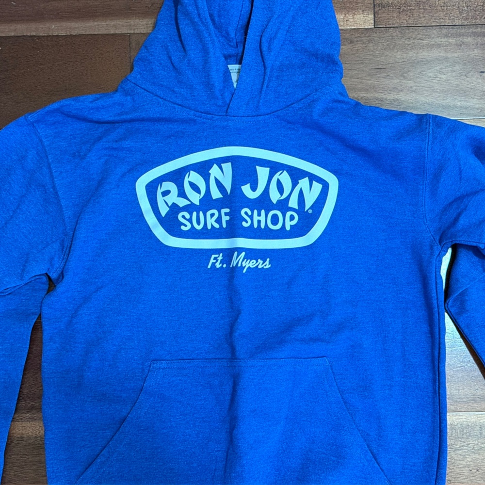 Ron Jon Surf Shop Blue Logo Pullover Hoodie Youth XL